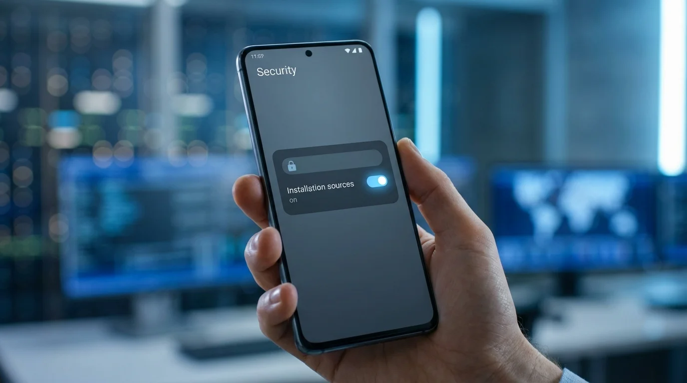 Interface de sécurité Android lors de l'analyse d'un fichier APK Snaptroid avant installation