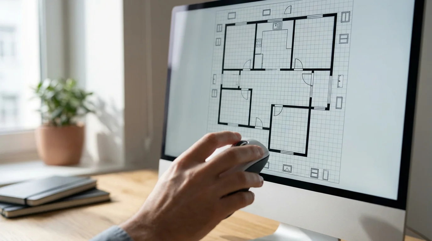 Interface utilisateur Archifacile montrant un plan de maison 2D en cours de création