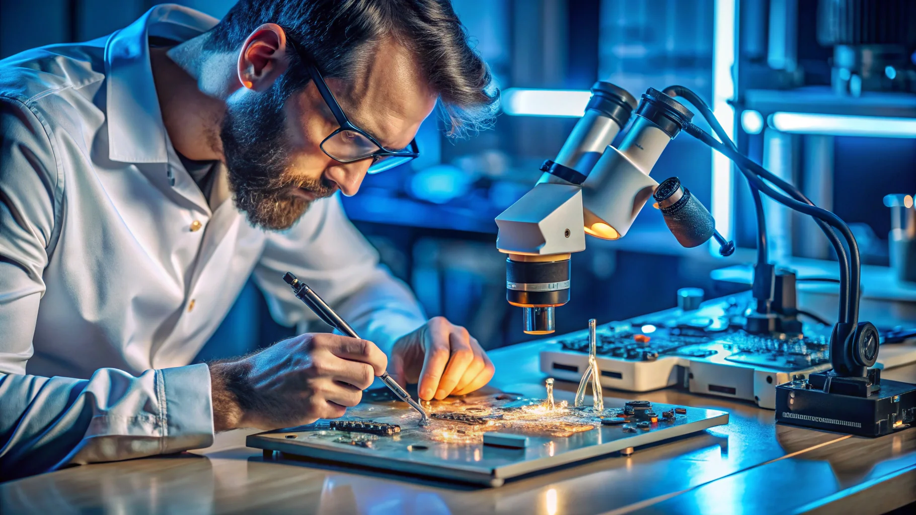 reparation carte mere - atelier professionnel équipement microsoudure intervention spécialisée