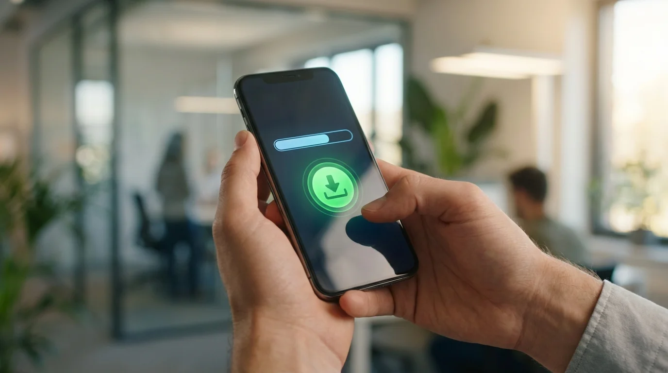 Interface de téléchargement sécurisée de l'application play skit sur smartphone Android