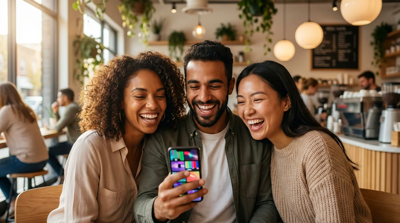 Partage de vidéos courtes sur play skit entre amis sur smartphone Android