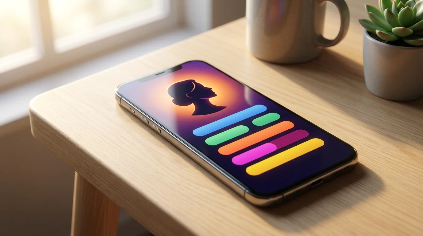 Interface de profil Grindr optimisée montrant les tags et une bio engageante pour le SEO