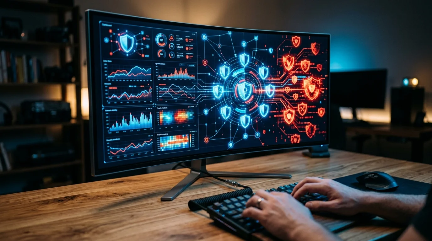 Interface du tableau de bord Malwarebytes bloquant un malware en temps réel sur Windows