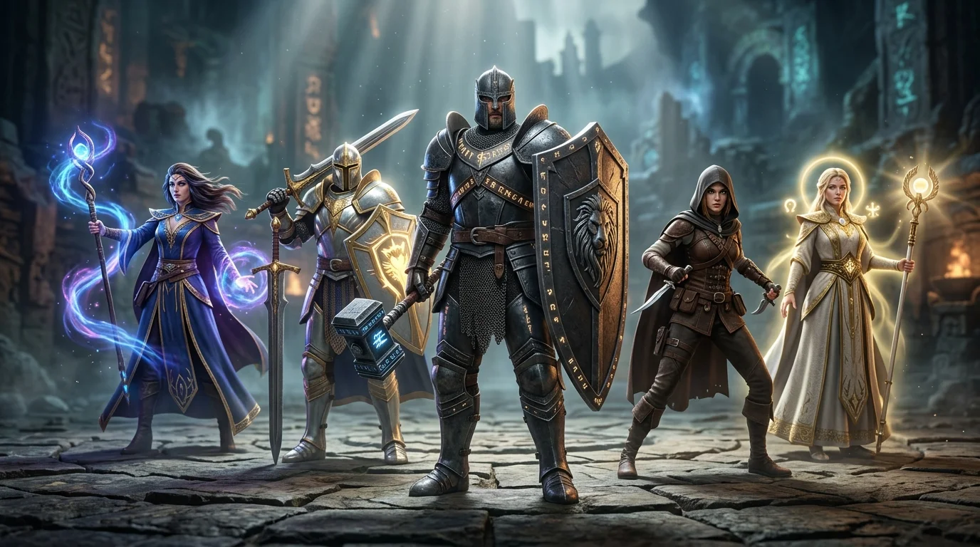 Capture d'écran montrant une composition d'équipe optimisée et synergique dans Hero Wars