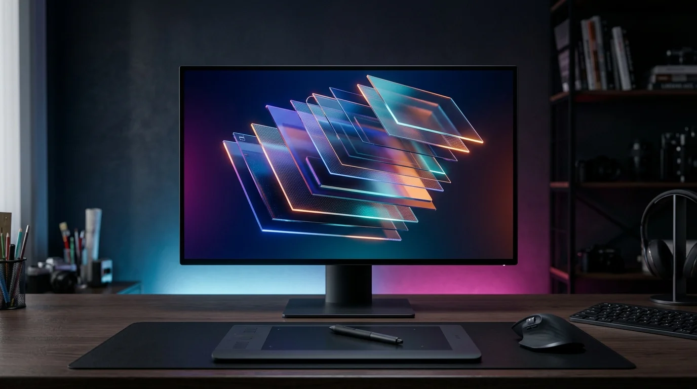 Démonstration de l'interface gimp 3.0 avec sélection multiple de calques