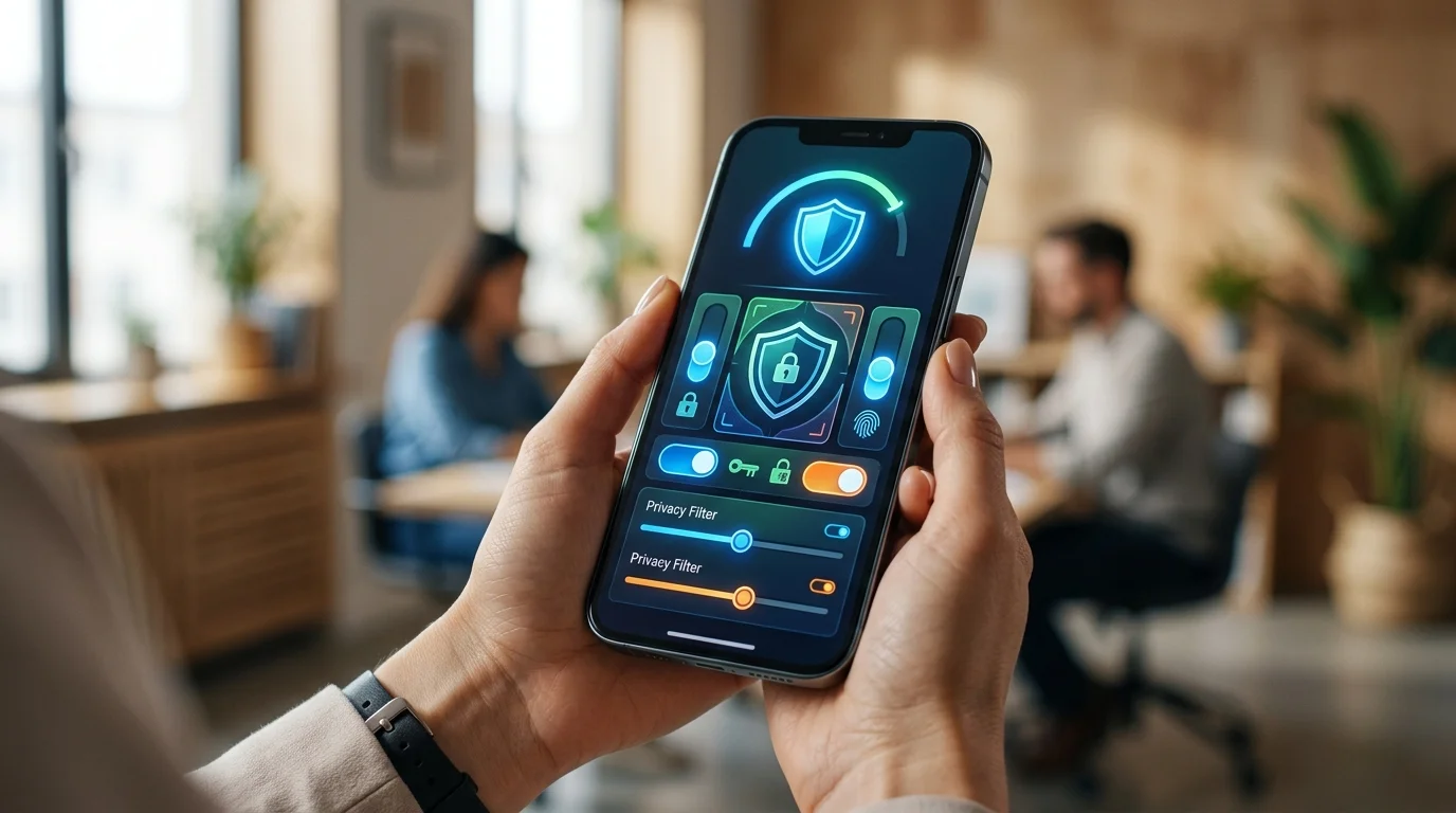 Interface de l'application Livu montrant les filtres de sécurité actifs en 2026