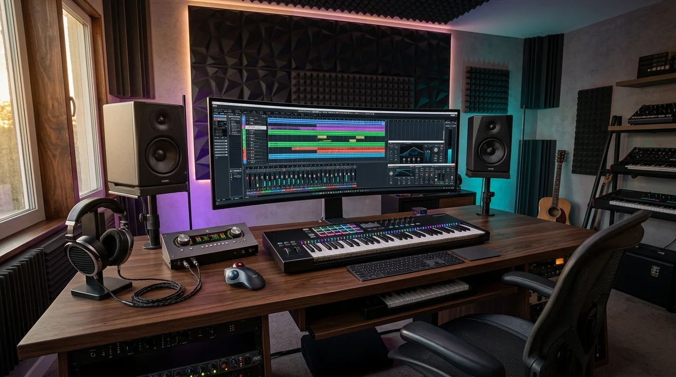 Installation de FL Studio dans un home studio professionnel avec clavier maître