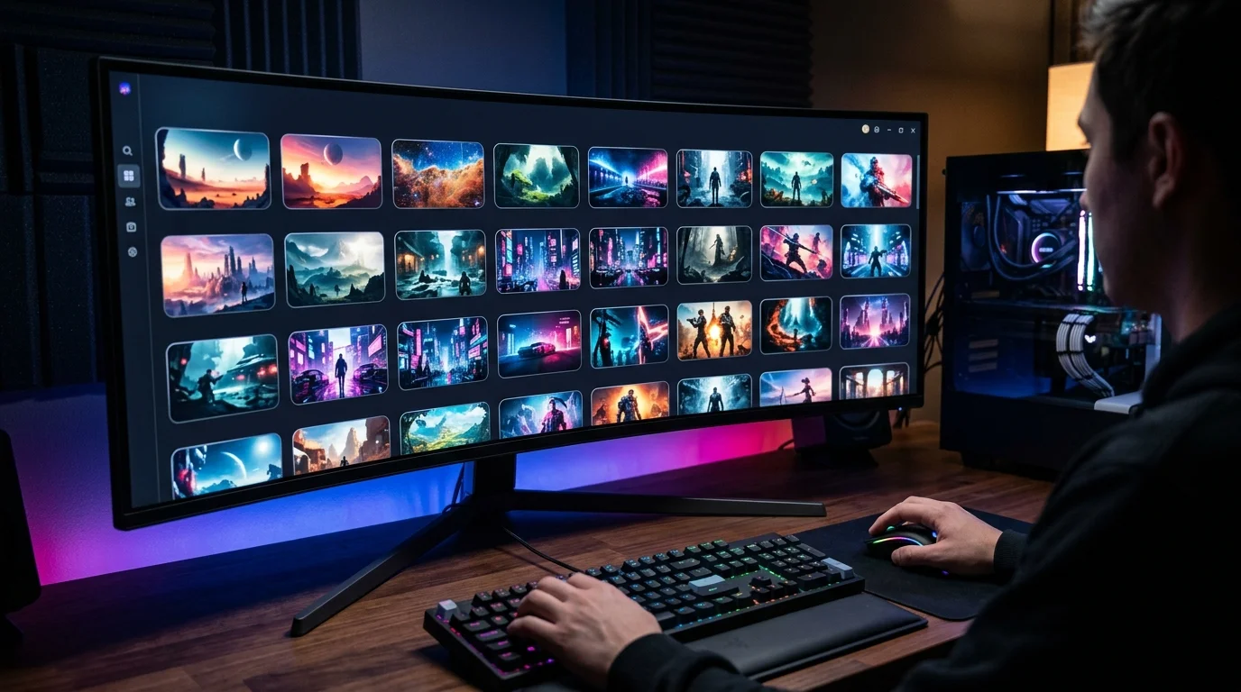 Interface de l'émulateur Ryujinx montrant la bibliothèque de jeux Switch et les paramètres optimisés