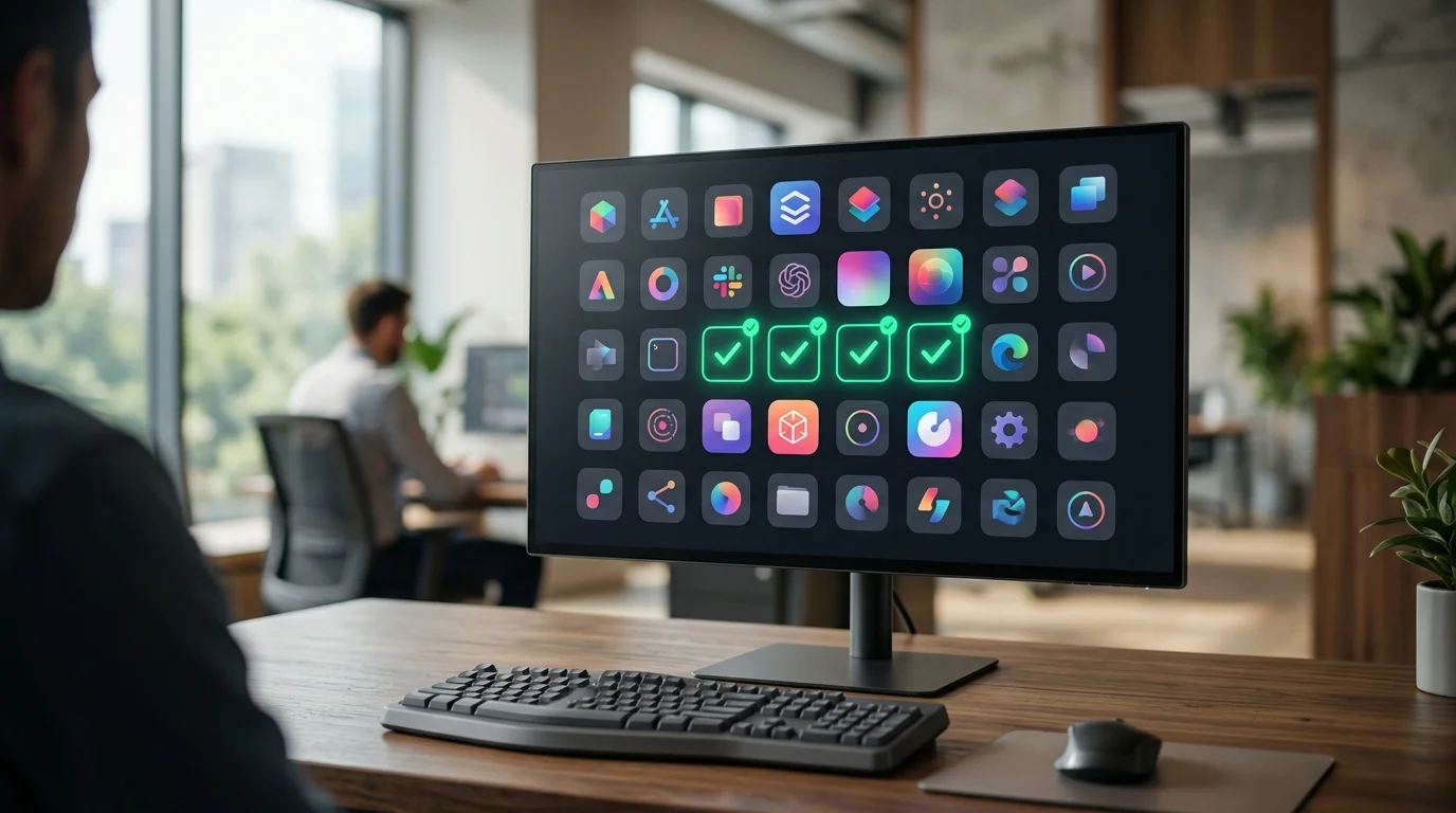 Interface de Ninite montrant la sélection et l'installation automatisée de plusieurs logiciels PC Windows