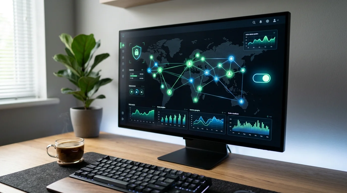 Interface claire et moderne du logiciel VPN Private Internet Access