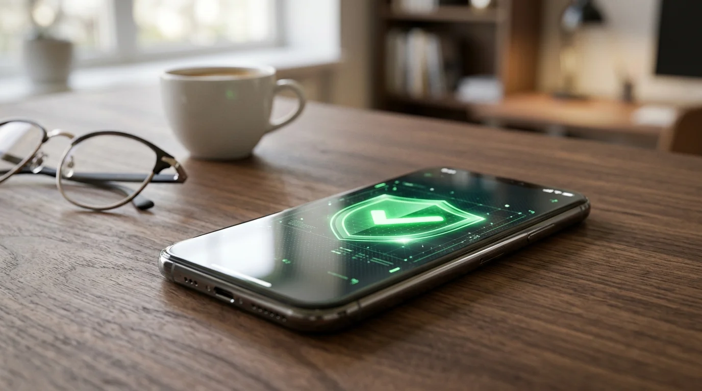 Analyse antivirus d'un smartphone Android confirmant que le fichier de l'application snaptube est sécurisé