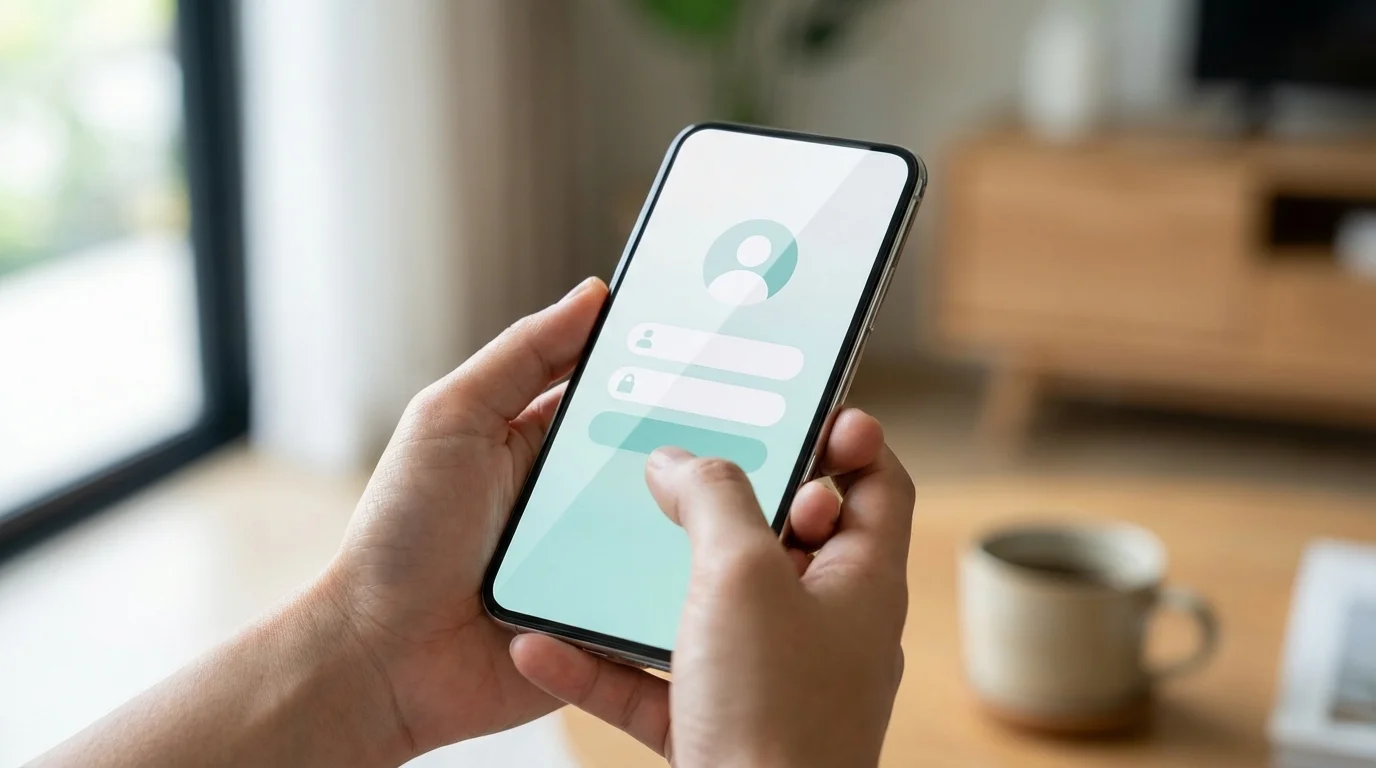 Interface de connexion espace client B&You sur smartphone pour contacter le support