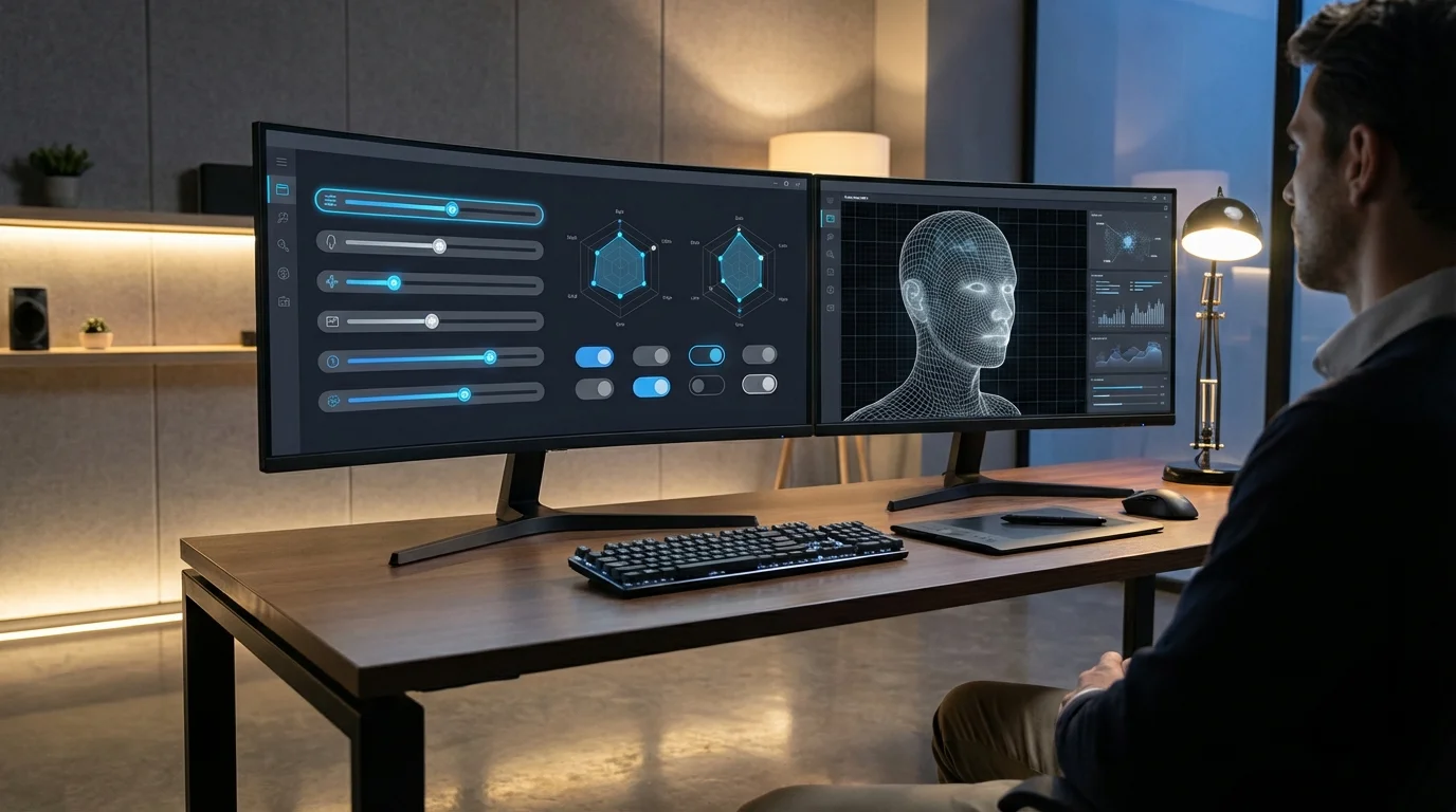 Écran de configuration avancée d'un personnage sur Janitor AI