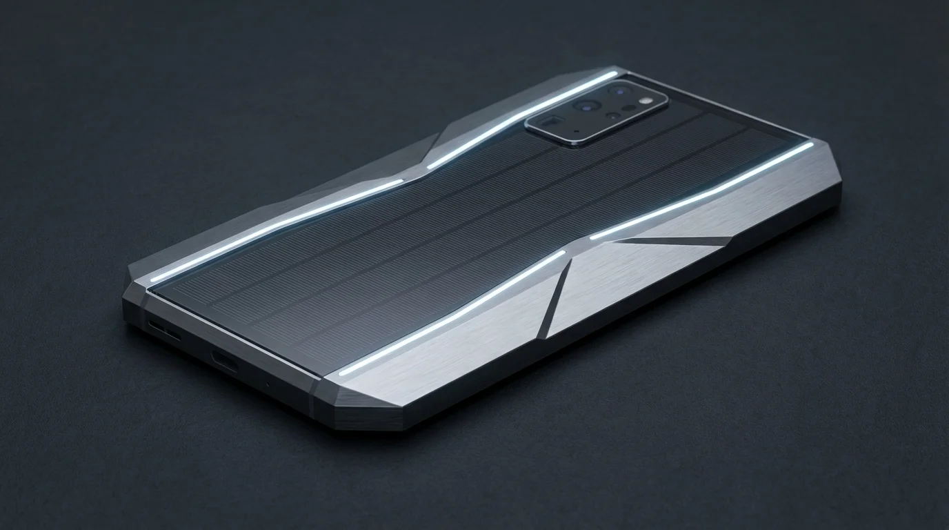 Concept du téléphone Tesla modèle Pi avec finition métallique inspirée du Cybertruck