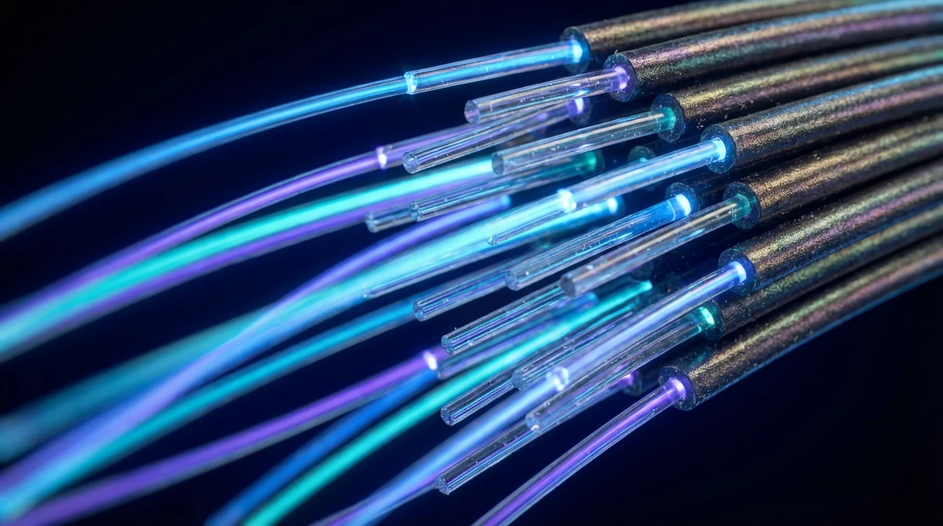 Illustration des câbles fibre optique ultra-rapide pour test debit optimal