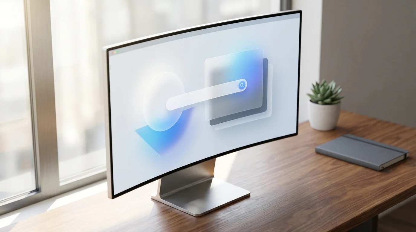Interface minimaliste de Bon Browser sur un écran de PC pour une navigation fluide