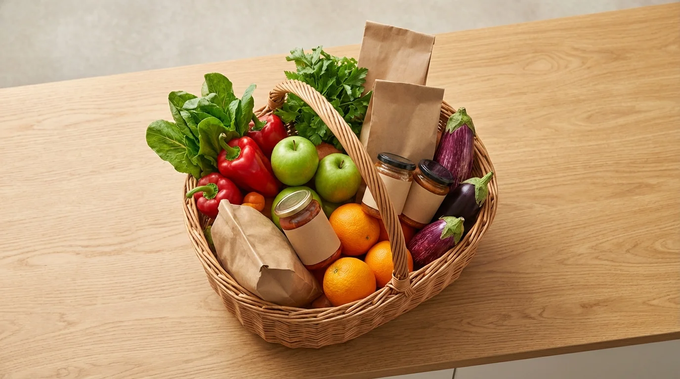 Panier de courses rempli grâce aux coupons monavislerendgratuit
