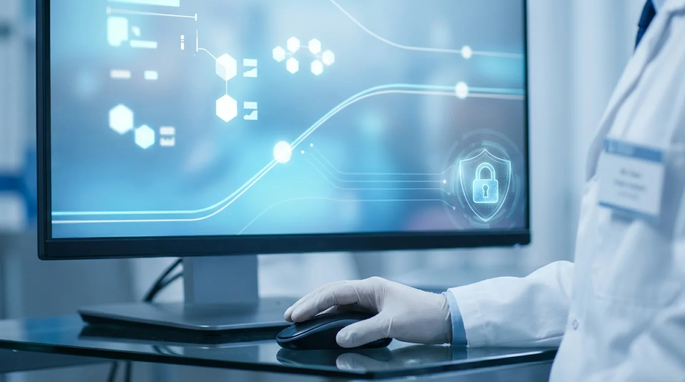 Interface du logiciel médical Weda Secure montrant la certification HDS et la protection des données patients