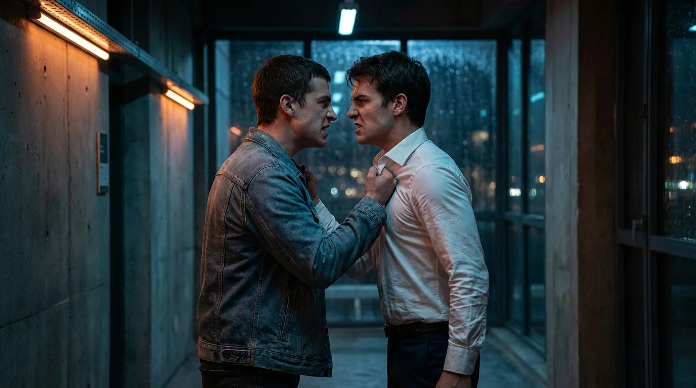 Scène de confrontation intense dans le film Por' avec Arjun Das